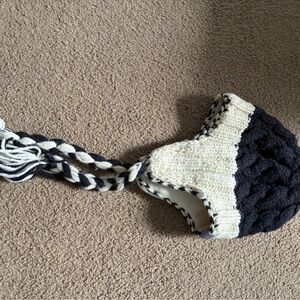 Cozy Knit Hat - Black and White